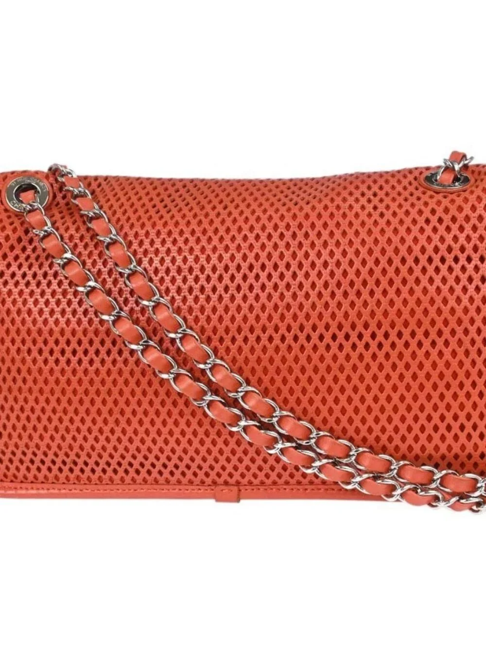 Chanel Red Perforated Calfskin Up in the Air Shoulder Bag 198086